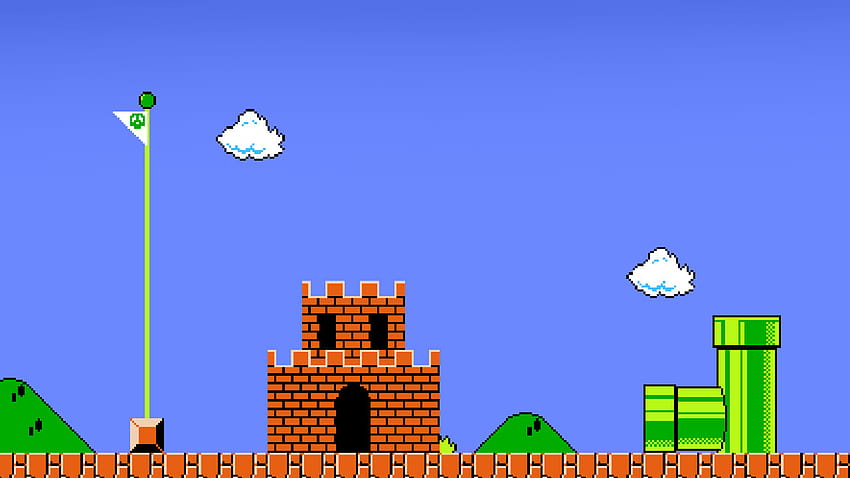 Selesaikan Super Mario, latar belakang piksel super mario Wallpaper HD
