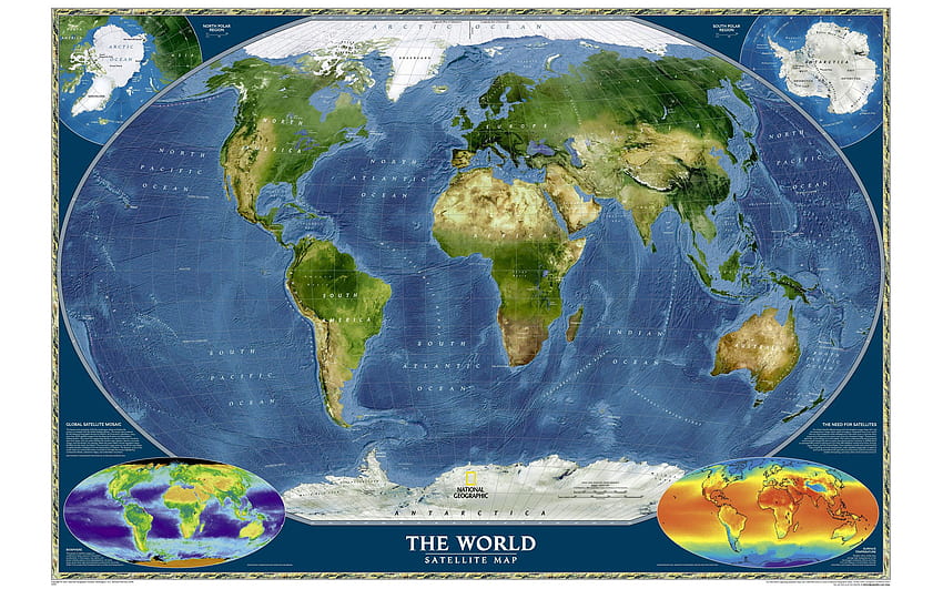 Large World Map, physical map HD wallpaper