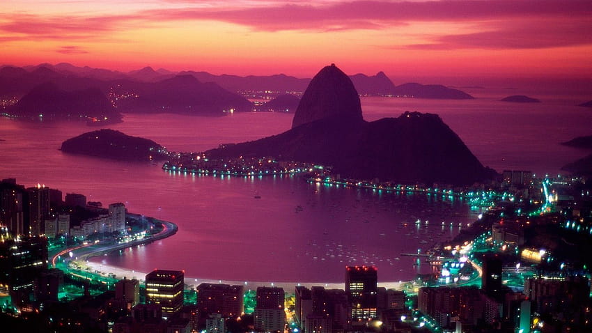 Rio At Night, rio de janeiro travel HD wallpaper