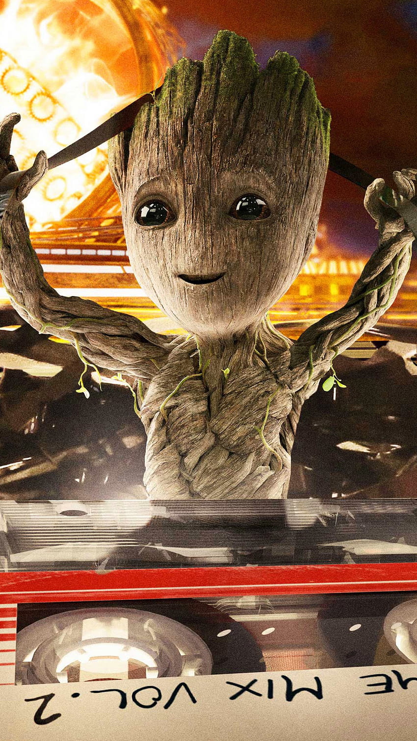 Bebé Groot, Guardianes De La Galaxia Vol 2, Groot llorando fondo de pantalla del teléfono