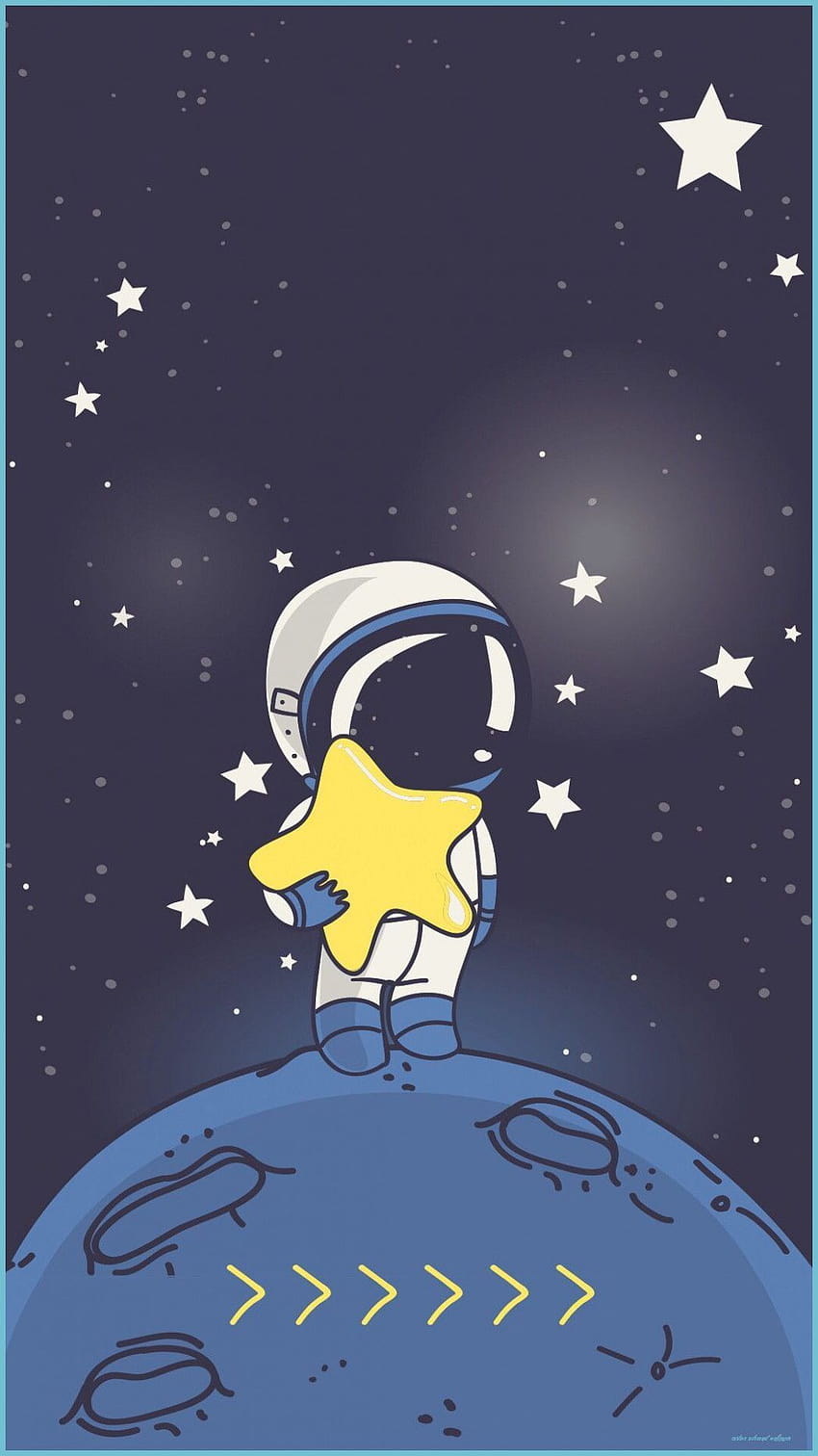 Illustration, Cartoon, Astronaut, Sky, Graphic Design, Space In, cartoon astronaut HD phone wallpaper