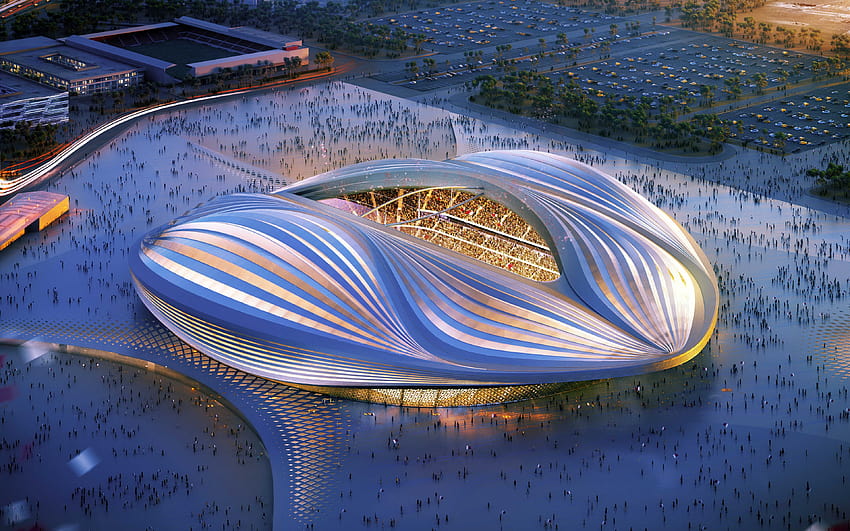 Al Wakrah Stadium, Katar, Fußballstadion, Katar 2022, Sportarena, 2022 FIFA World Cup mit einer Auflösung von 3840x2400. Hohe Qualität, FIFA WM 2022 HD-Hintergrundbild