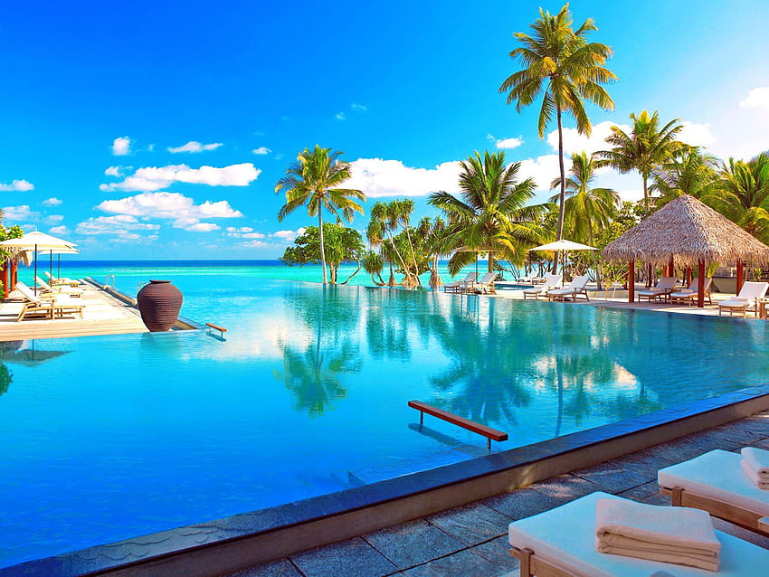 4 Maldives Resort, liburan pulau maladewa Wallpaper HD