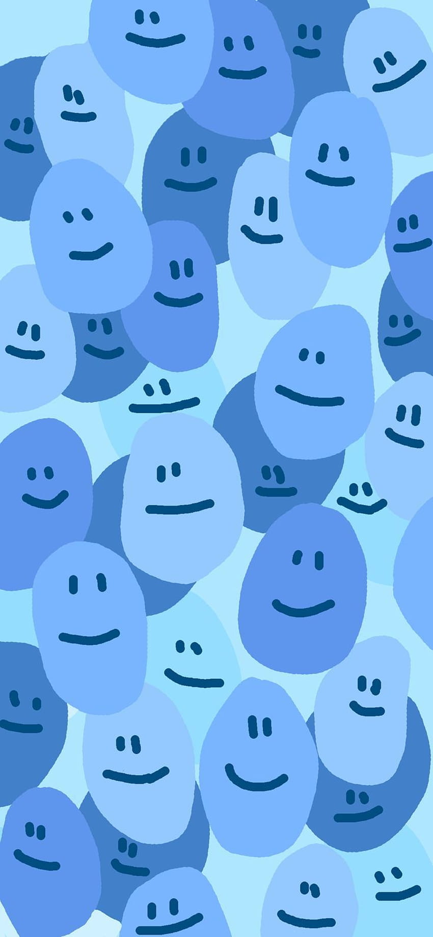 Blue Smiley Face, preppy ipad blue HD phone wallpaper