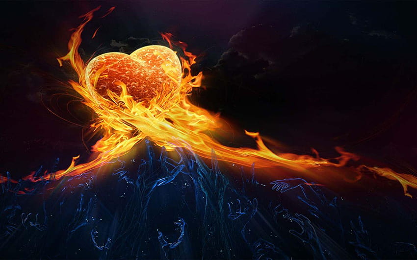 Heart On Fire HD wallpaper