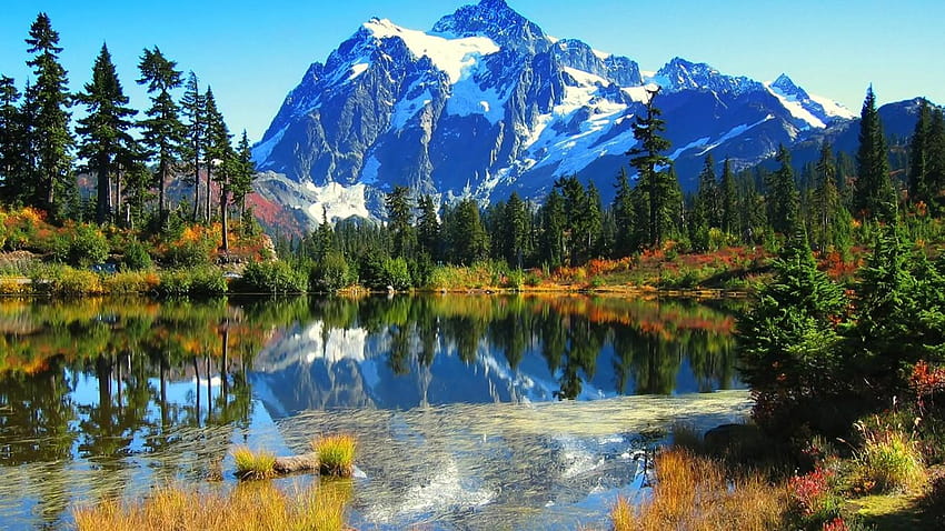 beautiful lake landscape scenery HD wallpaper