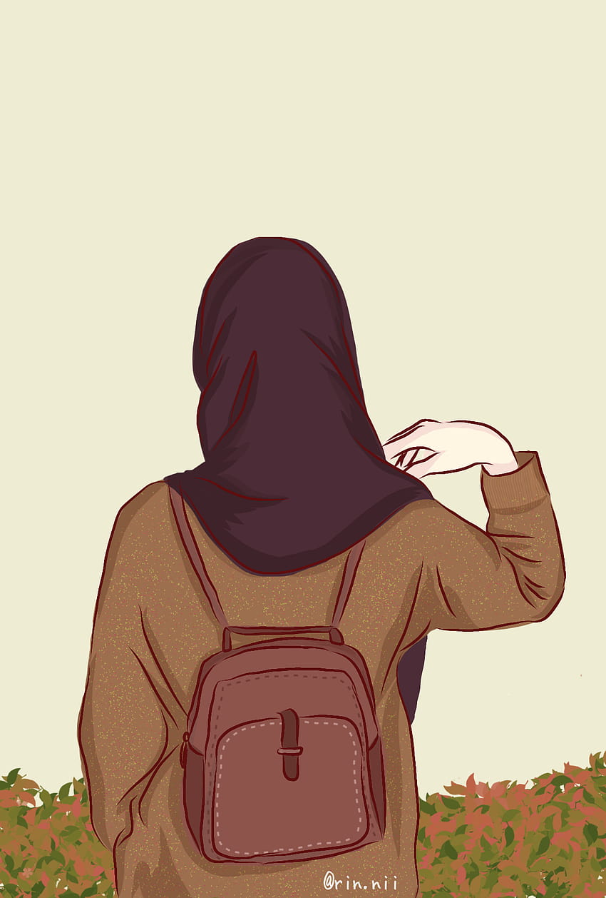 Pin oleh Alisha di Girl, hijab girl cartoon HD phone wallpaper