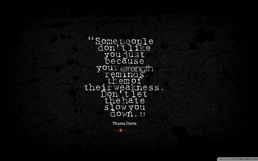 Thema Davis Quote about Strength Weakness Hate, la haine HD wallpaper