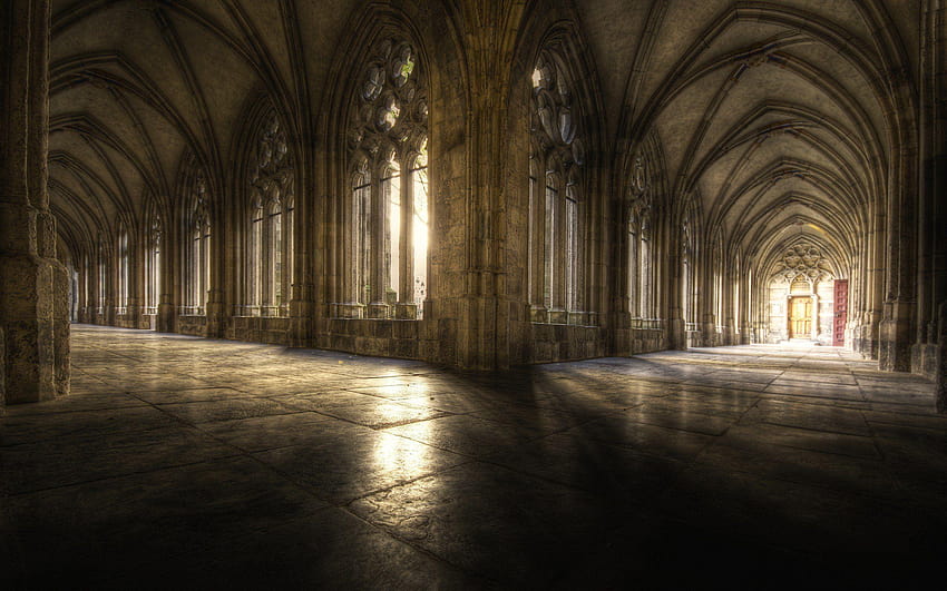 Architekturhalle Gotische Kathedralen Complex Magazin, gotische Kunst HD-Hintergrundbild