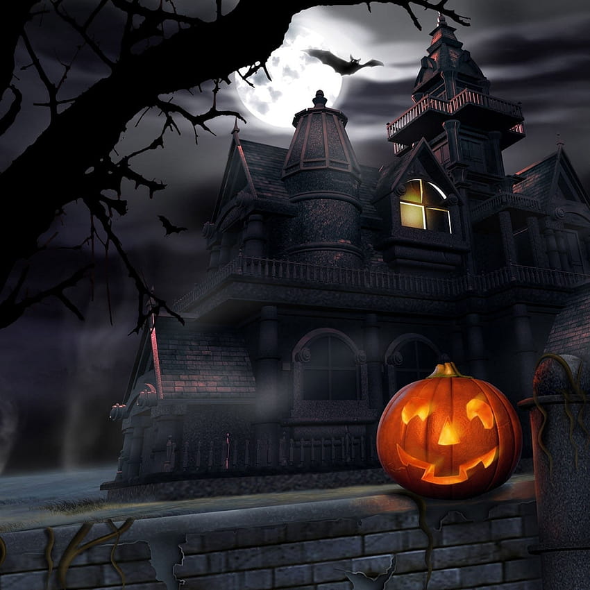 maison hantée fête d'halloween truc ou friandise iPad Air, effrayant halloween ipad Fond d'écran de téléphone HD