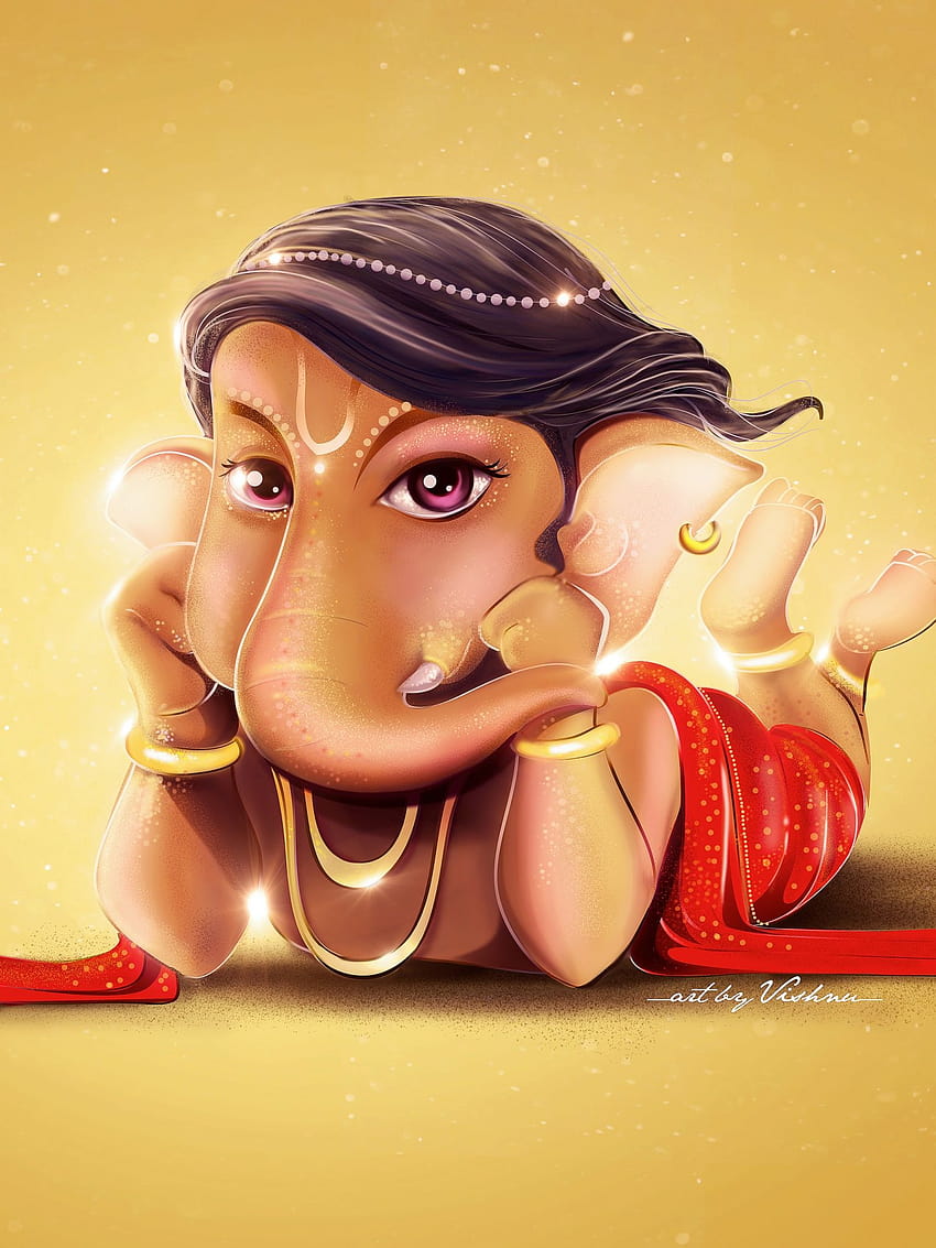 Lord Ganesha , Pequeno Ganesha, Ganapati Bappa, Cute Ganesha, Celebrações, fofo ganpati Papel de parede de celular HD
