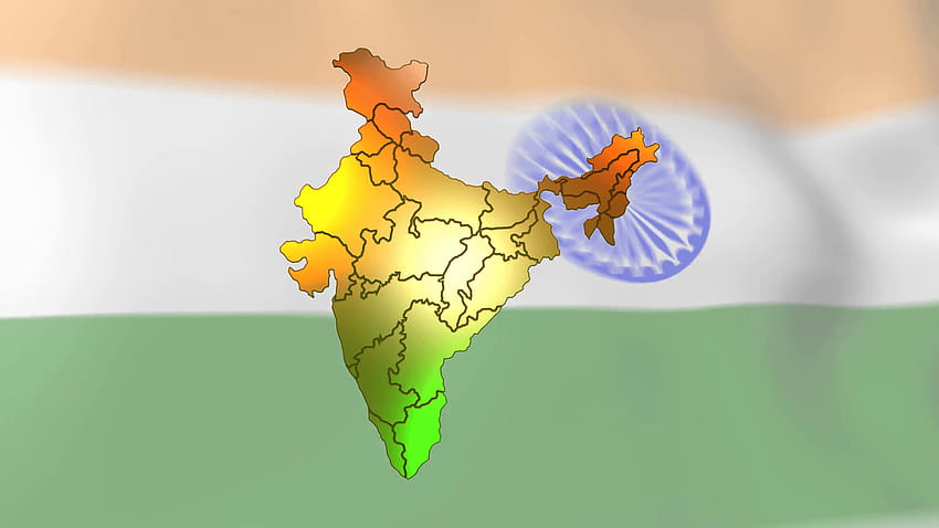 인도 지도 및 플래그 동작 배경, 검은 공간이 있는 인도 국기 배경 HD 월페이퍼
