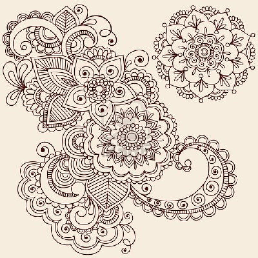 Desain Tato Bunga Mandala Henna wallpaper ponsel HD