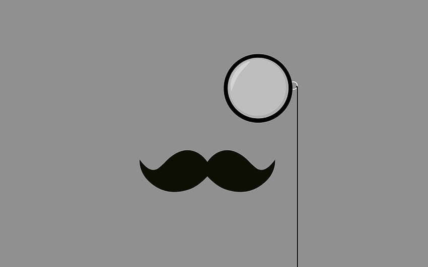 A few simple, yet funny and cool, monocle mustache kawaii HD wallpaper