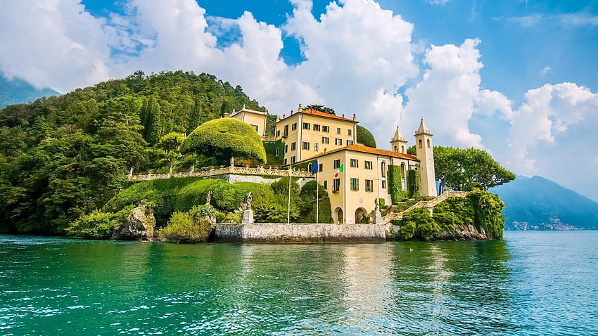 Villa Balbianello on Lake Como in Italy HD wallpaper