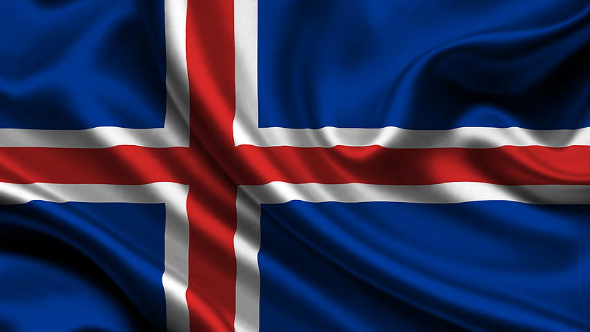 Iceland Flag Cross 2048x1152 HD wallpaper