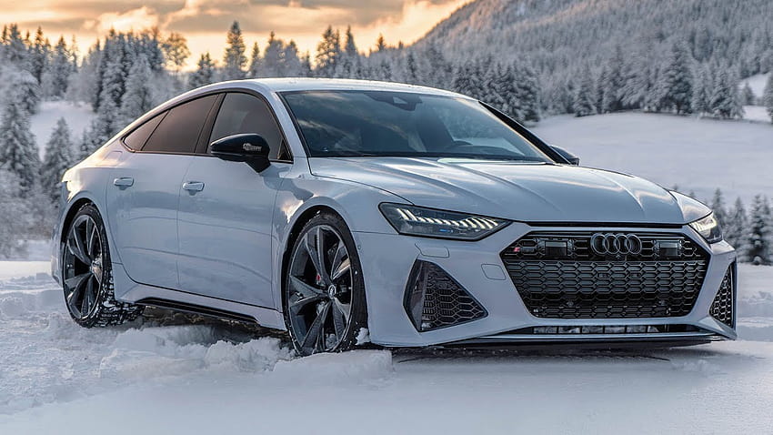 CAN THE 2021 AUDI RS7 HANDLE THE SNOW? V8TT BEAST in Winter Wonderland – Drifts, details, launches – quattrovideos, 2021 audi s8 v8tt HD wallpaper