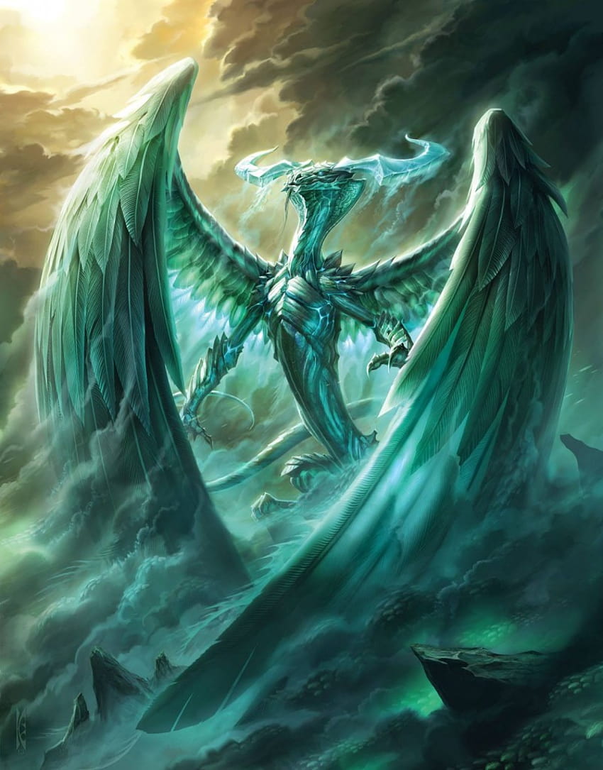 Ugin, the Spirit Dragon MtG Art from Fate Reforged Set di Raymond Swanland, spirit dragons Sfondo del telefono HD