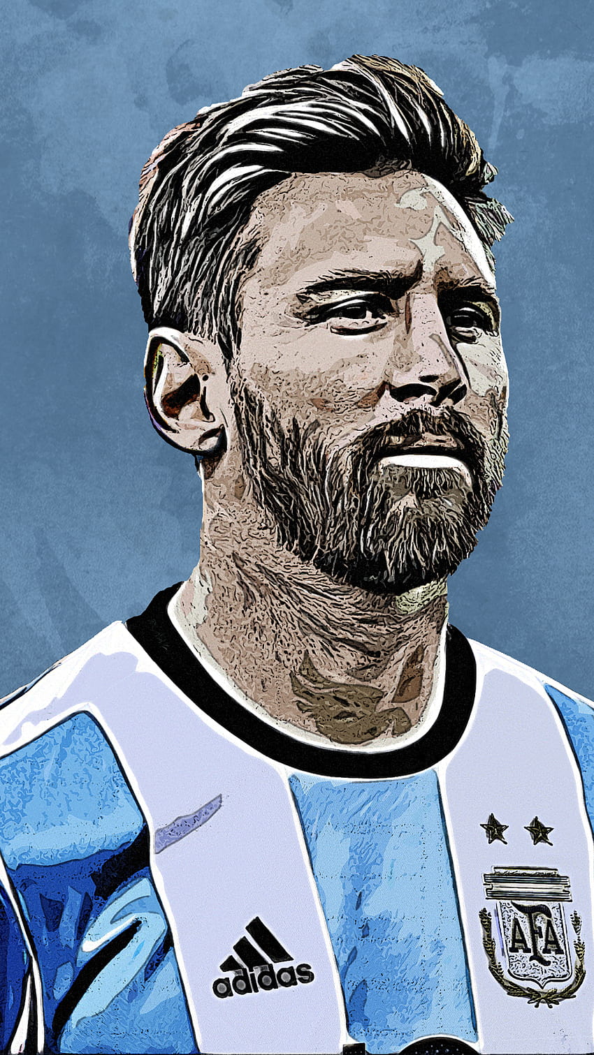 Sport Lionel Messi, rysunek Messiego Tapeta na telefon HD