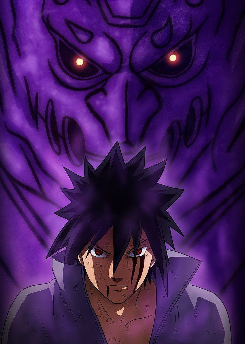 Purple energy monster' 포스터 by MCAshe Art, purple and black naruto HD 전화 배경 화면