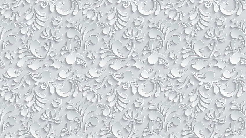 1920x1080 ... Vector Floral 3d Seamless Pattern sur fond gris, motif gris ultra Fond d'écran HD