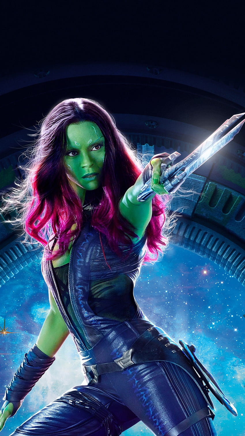 Gamora, Zoe Saldana, Les Gardiens de la Galaxie Vol 2, Peter Quill et Gamora Fond d'écran de téléphone HD
