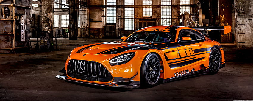 Orange Mercedes AMG GT3 Race Car 2019 Ultra Arrière-plans pour : Écran large et ultra large et ordinateur portable : Multi-affichage, double et triple moniteur : Tablette : Smartphone, voiture orange Fond d'écran HD