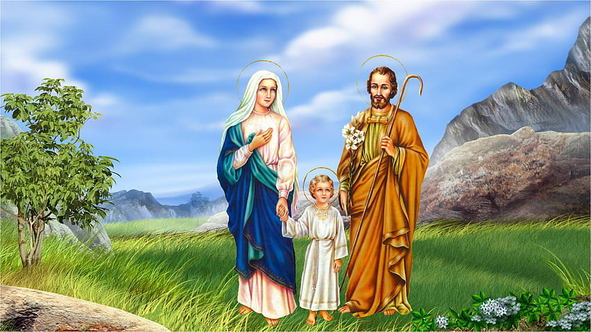 Catholic Of The Holy Family, christmas jesus family HD wallpaper