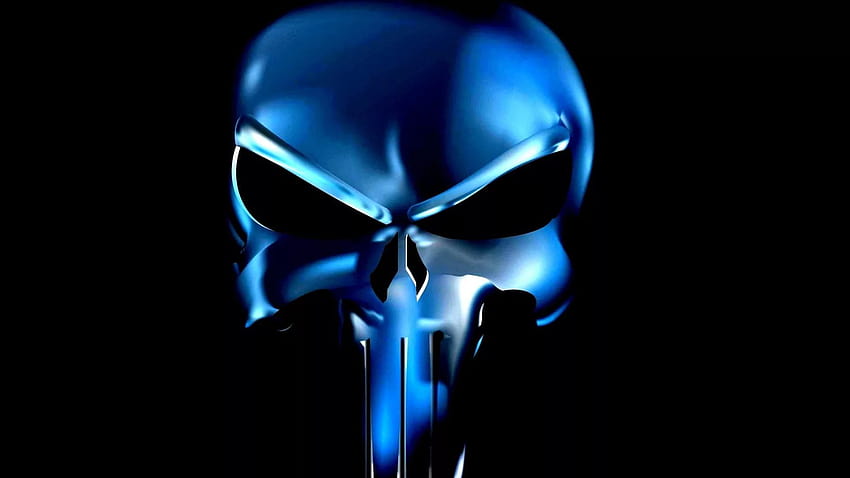 Punisher Skull, blue skeleton HD wallpaper