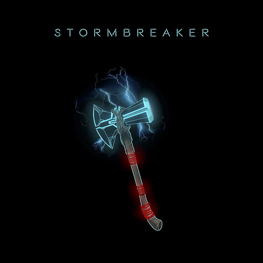 Stormbreaker, Thor, Black background, , Creative Graphics, thor amoled HD phone wallpaper