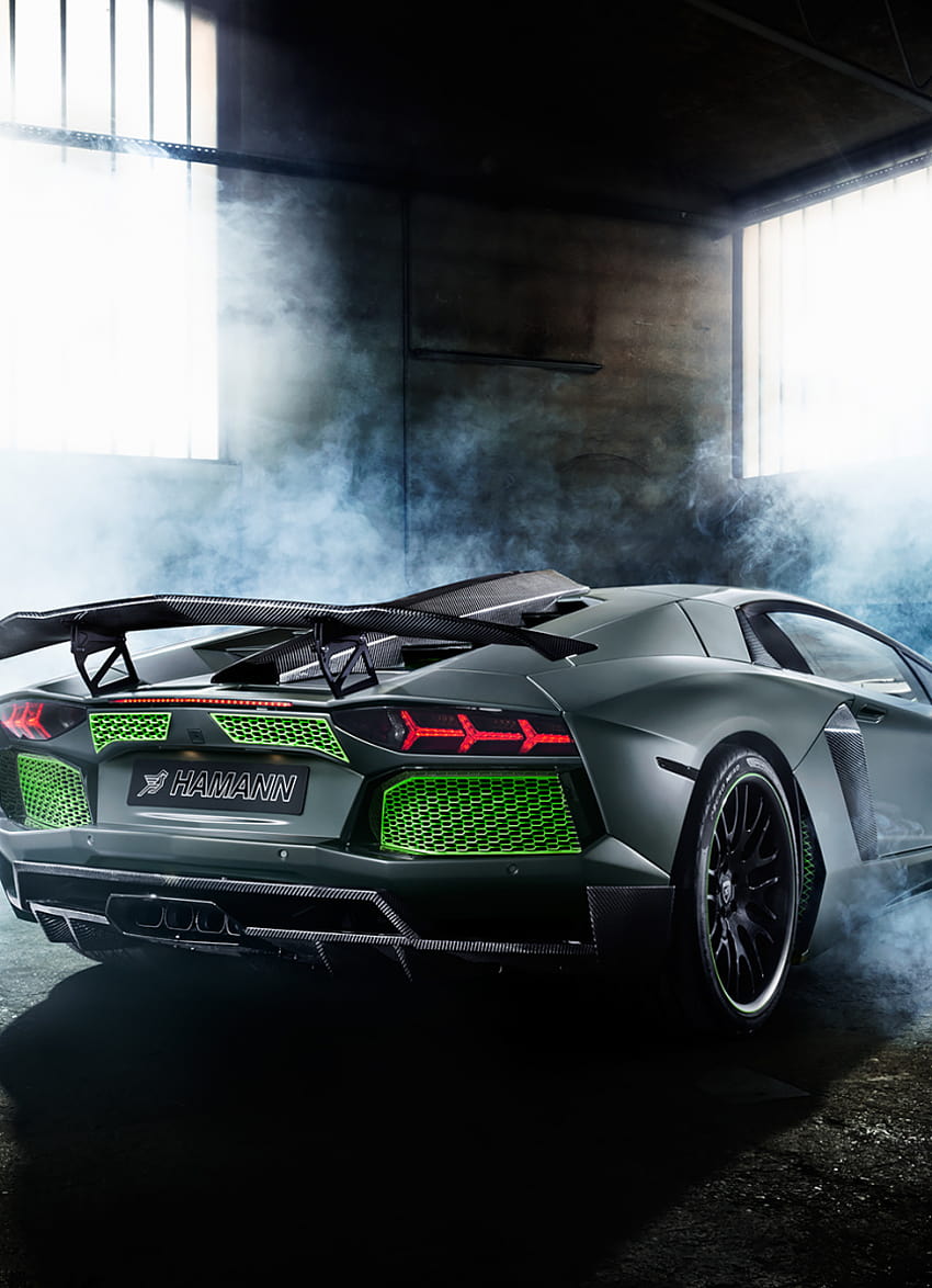 Kustom, asap, tampilan belakang, Lamborghini Aventador , 840x1160, iPhone 4, iPhone 4S, iPod touch, lamborghini yang dimodifikasi wallpaper ponsel HD