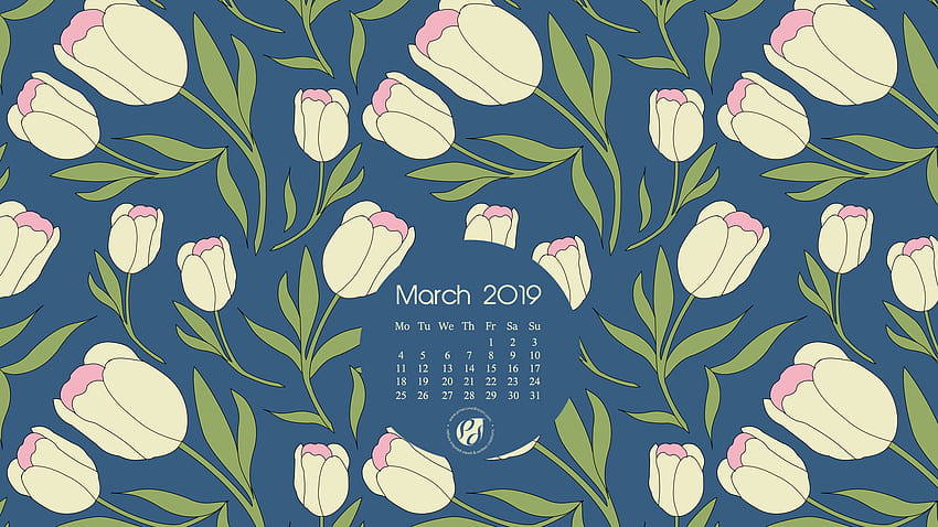 March 2019 calendar & printable planner, illustrated, spring 2019 HD wallpaper
