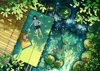 Verde Leaf Green Pantano Luciernaga Swamp Firefly  Anime scenery, Scenery  background, Anime background