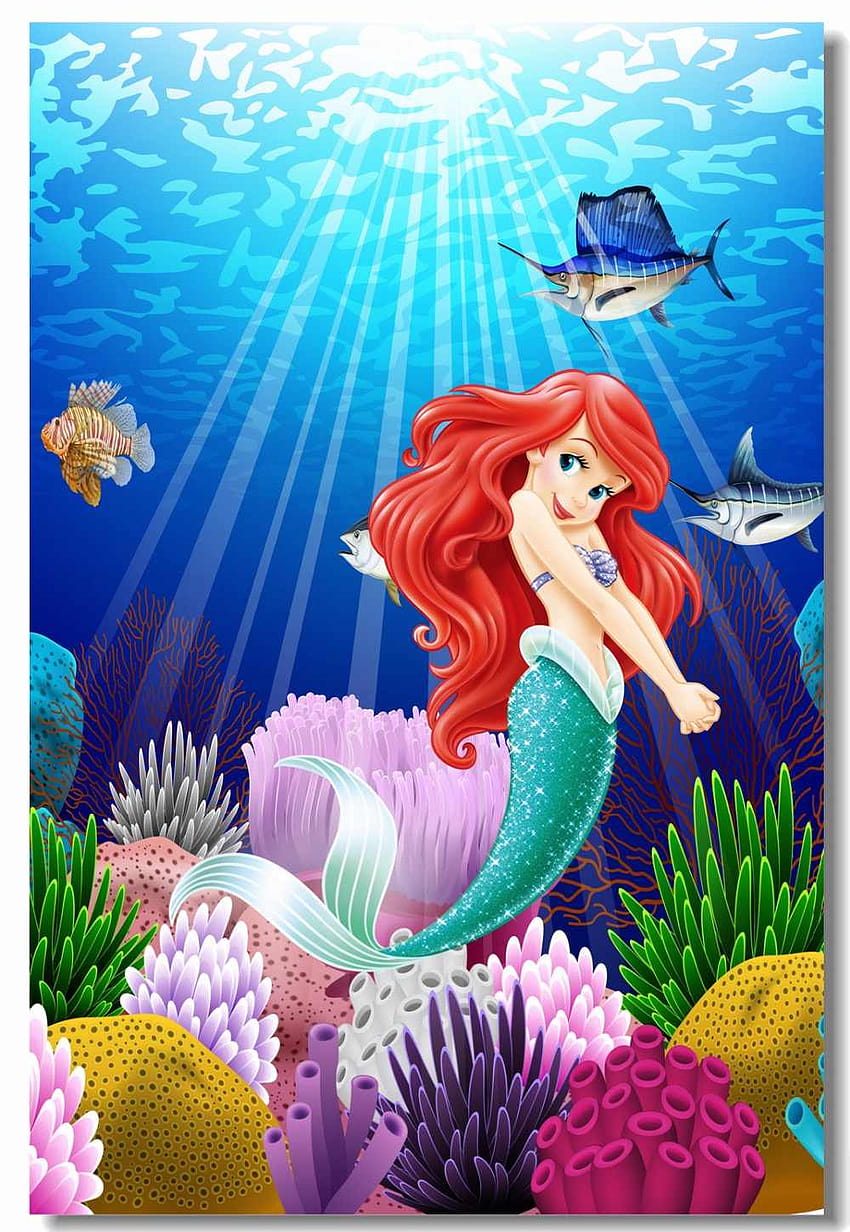 Poster La Sirenetta Adesivi murali Principessa Sirenetta, sirena per bambini Sfondo del telefono HD