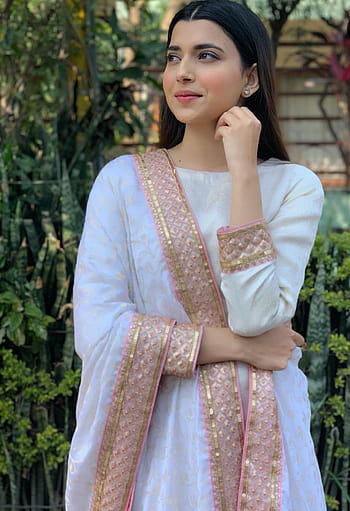 Rs 2500 Nimrat khaira suit,,, silk suit with organza designer duppta Shirt,  sleeves, bottom, duppta embroidered #suit #suitstyle #bout... | Instagram