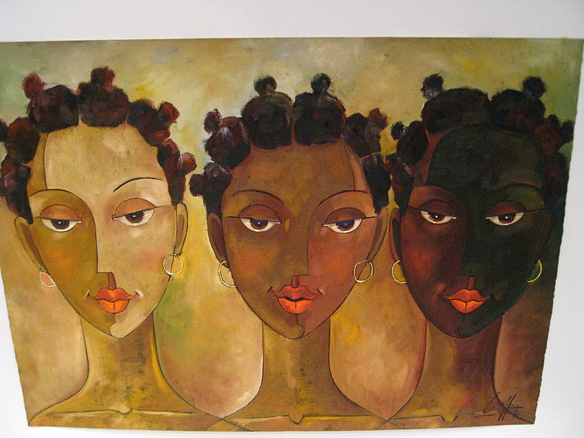 Афро-американска арт група, рисуване на черни жени HD тапет