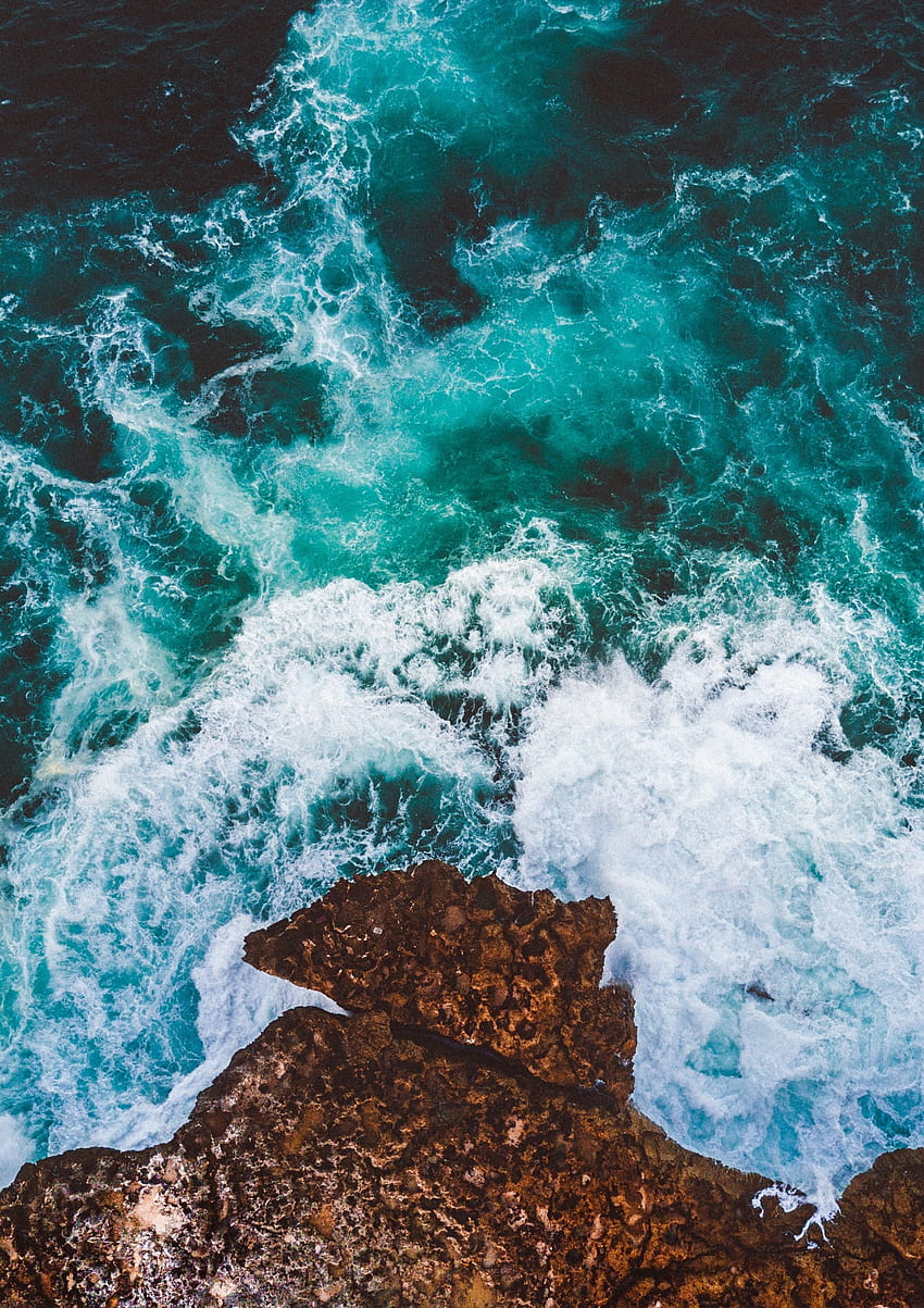 1767x2500 Ocean, Top View, Foam, Waves HD phone wallpaper | Pxfuel