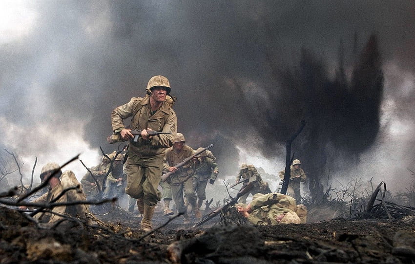 Guerra, A explosão, Soldados, O Pacífico, O cadáver , seção фильмы papel de parede HD