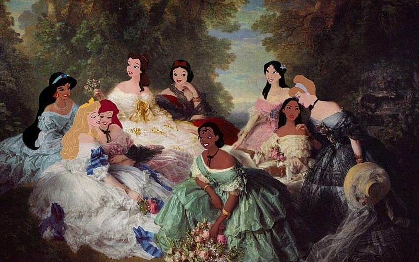 Snow White, Pocahontas, Cinderella, Mulan, artwork, Arielle, princess jasmine disney HD wallpaper