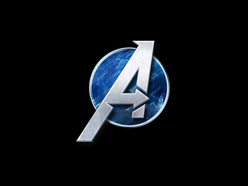 dark, minimal, marvel's avengers, video game, 2020, logo, , background, c9bf30, avengers sign HD wallpaper