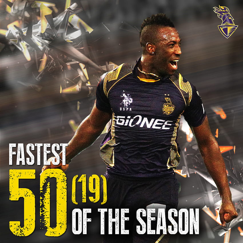 Knight Andre Russell makes the fastest 50 in IPL 2015. Russell, you beauty! HD phone wallpaper
