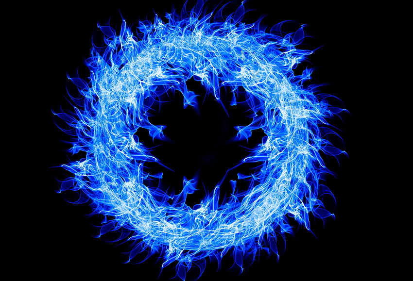 Blue Fire Ring , Creative, Backgrounds, ring of fire HD wallpaper
