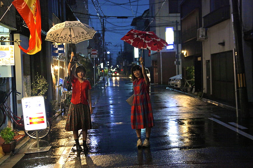 : light, summer, water, girl, rain, Japan, night, umbrella, Kyoto 5616x3744, japan summer night HD wallpaper