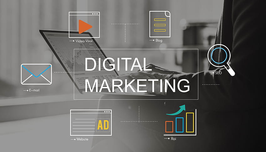 デジタル マーケティング メディア テクノロジー グラフィック、 高画質の壁紙