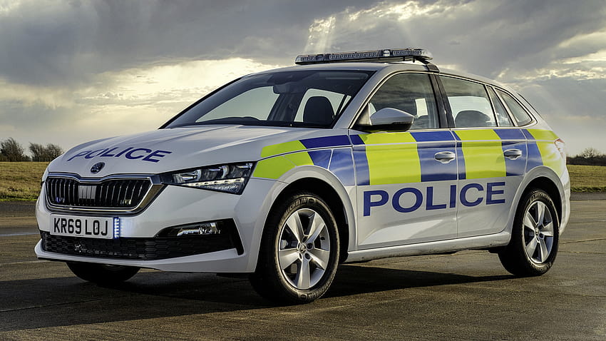 2020 Skoda Scala Police, brytyjska policja Tapeta HD