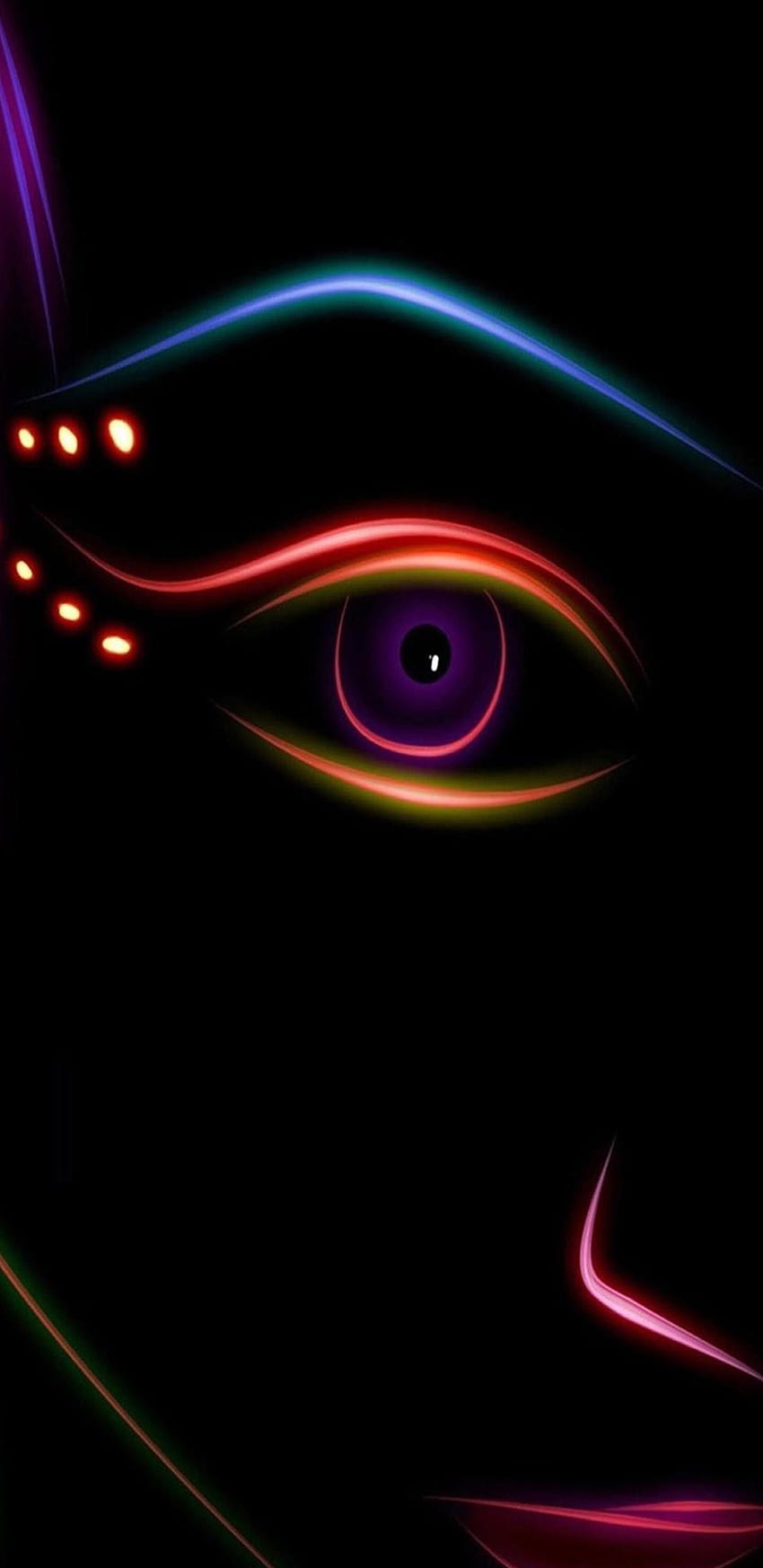Ciemny, neonowy, twarz, wzór, galaktyka, kolor, abstrakcyjny, samsung galaxy amoled neon Tapeta na telefon HD