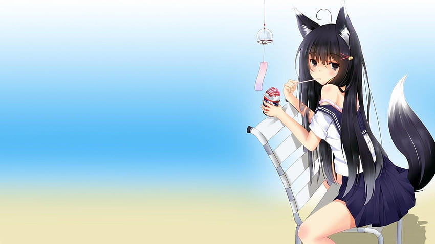 Anime Girls, Fox Girl, Kitsunemimi, fox anime HD wallpaper