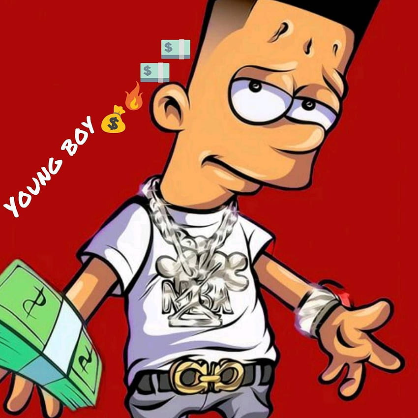 NBA Youngboy Bart Simpson, nba youngboy anime HD phone wallpaper
