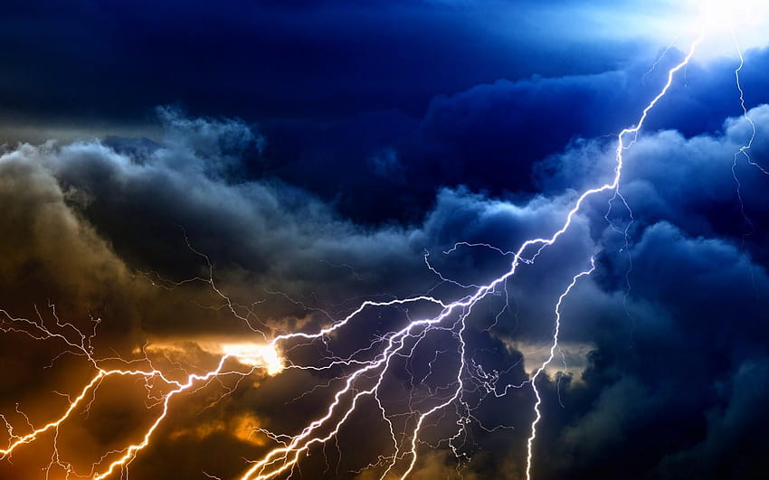 6 Thunderstorm, lighting storms HD wallpaper