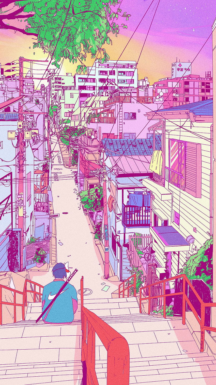 iPhone11papers.com | iPhone11 wallpaper | bj13-pink-phone-girl-cute-anime- drawing-art-ilya